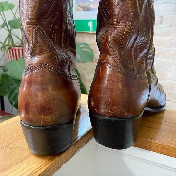 Lucchese USA Goatskin Cowboy Boots Men’s 11.5 Brown Western - Picture 8 of 12